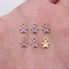 8,9X6,7Mm 0,16g Estrela de Cinco Pontas Multicor Ouro Kc Óleo Gotejado Acessórios Personalizados DIY Feitos à Mão