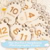 Tarjetas de Hitos de Pie para Recuerdos de Bebé, Accesorios de Fotografía de Madera Grabados con Láser para Navidad