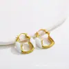 Venta Caliente Pendientes de Mujer Irregulares Escarchados en Forma de U con Gota de Aceite Diseño Retro Pendientes de Alta Calidad
