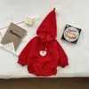 Ropa Navideña para Bebé Estilo Coreano, Monos de Invierno para Bebé, Ropa de Gateo de Manga Larga Estilo Ins de Dibujos Animados de Terciopelo y Engrosada + Gorros