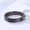 Anillo de Pareja Electrocardiograma Blanco y Negro Uno para Hombre y Mujer Regalo de San Valentín Anillo de Apertura de Moda Latido del Corazón Anillo de Amor