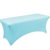 Cubremesa Elástico Rectangular de 6 pies Mantel Envolvente Completo para Boda al Aire Libre, Banquete, Evento, Cóctel, Forma de Abanico