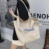 Bolso Nuevo con Estampado de Letras 2026 para Mujer, Bolso de Hombro de Nylon de Gran Capacidad, Bolso Tote con Cordón Casual y Versátil para el Trabajo