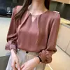 Primavera 2026 Nueva Camisa Casual Elegante de Moda Francesa Cuello en V Manga Larga para Mujer Blusa de Gasa Suelta con Estilo