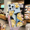 Funda de Teléfono Linda de Psyduck Estilo Anime Japonés para Apple 16 Pro, iPhone 17 Funda de Espejo Acrílico