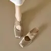 Recomendo fortemente! Super macias~ Novas mules de salto alto estilo chinês com tiras cruzadas, sem cadarço, para mulheres, verão, bico quadrado, estilo bailarina