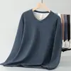 Camiseta de Manga Larga de Lana y Seda de Peso Pesado 300g para Hombre con Cuello en V Prenda Interior Doble Cara de Polar Capa Base Ropa Cálida de Otoño