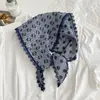 Estilo Japonés Vintage Encaje Punto Impreso Algodón Triángulo Toalla Moda Femenina Elegante Delgada Bufanda para Cuello Decoración