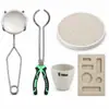 Juego de Accesorios Especiales para Fundición de Oro, Procesamiento de Joyería, Crisol para Fundir Oro, Pinzas para Crisol, Ladrillo Refractario, Barra de Grafito, Tanque de Aceite, Herramientas para Fabricar Oro