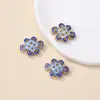 Cobre puro dorado cloisonné azul quemado flor de loto exquisitas cuentas de joyería de cloisonné dorado accesorios de loto hechos a mano para bricolaje
