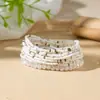 Pulseras Apiladas de Estilo Vacacional Bohemio para Mujer, Diseño Estilo Ins, Pulseras Elásticas de Cuentas de Semilla de Vidrio, Suministro Transfronterizo de Moda