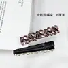 Presilha de Bico de Pato Colorida Estilo Coreano com Strass Presilha para Franja Presilha de Cabelo Elegante de Luxo Leve Presilha Lateral Acessórios de Cabelo de Alto Padrão Premium com Strass Completo