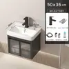 Gabinete de baño de aluminio espacial para espacios pequeños, combinación de gabinete para lavabo de baño con lavabo integrado de cerámica, inodoro impermeable