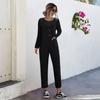 Ropa de Mujer Transfronteriza Otoño e Invierno 2023 Ebay Amazon Más Vendido Algodón y Lino Manga Larga Bolsillo con Botón Mono Casual 5372