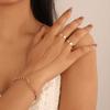 Pulsera de cadena transfronteriza europea y americana estilo ins simple perla cadena de amor multicapa cadena de dedo aleación pulsera de dedo