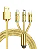 Cable de carga rápida tipo C transfronterizo tres en uno 200 W trenzado de nailon conector de aleación de aluminio línea de datos uno a tres