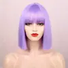 Exportação Transfronteiriça Peruca de Animação Europeia e Americana Cos Cabelo Longo Liso Feminino com Franja Penteado de Comprimento Médio Conjunto de Cabelo Falso Colorido