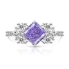 Anéis de Flor de Gelo Coloridos de Pedra Preciosa Mais Vendidos no TikTok com Anéis de Diamante de Alto Carbono Paraíba Super Brilhantes, Dropshipping de Transmissão ao Vivo Transfronteiriça
