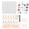 Juego de accesorios alfanuméricos con mayúsculas y pegamento de gotas de cristal para hacer uno mismo, molde para joyería colgante, juego de accesorios de joyería combinados