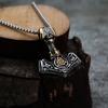 Nuevo Producto Transfronterizo Colgante Vikingo Nórdico Martillo de Thor Bicolor Personalizado Runa Colgante para Hombre Joyería de Acero de Titanio