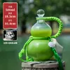 Botella de Vidrio para Té y Bebidas con Forma de Calabaza al por Mayor para Fabricantes, con Asa y Correa, Botella de Agua Estilo Chino, Botella para Bebidas de Jugos, Xunda Glass