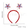 Diadema de Venta Caliente Transfronteriza del Día de la Independencia Americana Niños y Adultos Estrella de Cinco Puntas Pluma Accesorios para el Cabello Niñas Accesorios para Fiesta Festiva