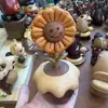 Caja de Música de Girasol Adornos Lindos Madera Maciza Artesanía Hecha a Mano Decoración de Escritorio de Oficina Hogar Regalos Creativos de Joyería
