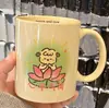 Taza de Cerámica de Dibujos Animados Linda Similar a las de Xiaohongshu, Taza de Regalo de Alto Valor para Niñas, Perfecta para Bodas y Compromisos