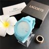 Reloj de cuarzo delgado de silicona para hombre y mujer, de diseño único, color degradado simple casual de gran venta en el Sudeste Asiático