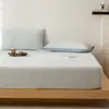 Lençol de Baixo com Elástico 100% Algodão Gaze Algodão Puro Jacquard de Trama Grossa Capa de Cama de Peça Única Conjunto de Roupa de Cama Espesso Alta Gramatura Super Espesso Conjunto de Três Peças