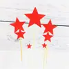 Decoración para pastel de cumpleaños de estrella de cinco puntas grande, 7 piezas, inserto, suministros para hornear, inserto de mesa de postres de moda en internet