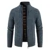 2024 nuevo cárdigan suéter de terciopelo para hombre talla grande comercio exterior cuello alto chaqueta abrigo de moda suéter para hombre