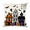 2026 Nueva Funda de Almohada de Halloween Amazon Transfronteriza Lino Calabaza Funda de Cojín para Sofá del Hogar Funda de Almohada para Dormitorio