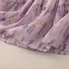Novedad Primavera y Verano 2026 Estilo Francés Retro Morado Floral Falda Pastel para Mujer Cintura Alta Falda Línea A Media Longitud Verano