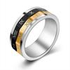 Anillo giratorio tricolor de personalidad europea y americana para hombre, anillo de tendencia de moda, accesorios de joyería de acero inoxidable SA903