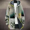 Cardigan com Zíper e Capuz Masculino Solto de Algodão com Impressão Digital Colorida 3D Novo Temu Transfronteiriço DIY com Fotos