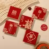 Sobre Rojo para Boda Grande, Mediano y Pequeño Set con Palabras Felices Mini Sobre Rojo Bloqueador de Puerta Bolsa de Papel para Sobre Rojo de Boda Nuevo