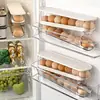 Contenedor de Huevos para Refrigerador con Rodillo Automático Ahorrador de Espacio Dispensador de Huevos para Almacenamiento en Refrigerador Estante Giratorio Automático para Huevos Titular para Cocina