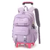 Mochilas Escolares Personalizadas para Estudiantes de Primaria, Niñas de 3º a 6º Grado, Mochilas Escolares de Seis Ruedas con Gran Capacidad para Estudiantes de Secundaria, con Seis Ruedas y Reducción de Carga