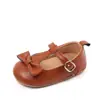 Novos Sapatos de Bebê Masculinos e Femininos para Primavera e Verão Couro Pelo Sola de Borracha Sola de Borracha Sapatos de Bebê Respiráveis Antiderrapantes 0-1 Ano