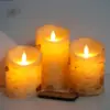Conjunto de casca de bétula três lâmpadas de vela eletrônica LED simulação casca controle remoto parafina lâmpada artesanal explosões Amazon