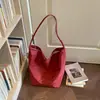 Bolso de hombro casual minimalista, bolso de axila de gran capacidad, bolso tote estudiantil para clase, bolsa de compras elegante de color liso para commuters