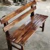 Sillas de Madera Carbonizada para Exteriores con Respaldo, Bancos de Parque, Sillas de Comedor para Patio, Sillas de Barra, Sillas para Restaurantes de Comida Rápida para Barbacoa, Sillas para Jardín de Infancia
