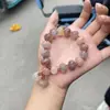 Pulsera de Jade de Seda Dorada de Xinjiang para Mujer Estilo Ins Cuentas de Calabaza Pulsera de Joyería de Mano Violeta Artículos para Transmisión en Vivo de Círculo Único Wenwan