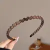 Diadema de Onda de Textura Simple para Mujer 2024 Nueva Parte Superior Craneal Alta Lavar Cabello Presión Diadema Sombrerería Elegante Combinación con Todo Clips para Cabello