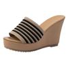 Zapatillas Moda Femenina para Exterior 2022 Verano Nuevas Sandalias de Cuña para Mujer Suela Gruesa Tacón Alto Plataforma Zapatos de Diapositiva
