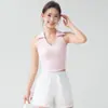 Chaleco Deportivo con Solapa, Copa Integrada y Almohadilla en el Pecho, Sujetador Deportivo para Correr para Mujer, Ropa de Yoga Transpirable sin Mangas de Corte Ajustado, Top de Fitness