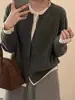 Fábrica de Jerseys Dalang Rosa Falso Dos Piezas Tejido de Punto Trenzado Cárdigan Otoño Suave Reductor de Edad Suave y Pegajoso Jersey Superior Mujer
