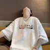Camiseta Criativa Manga Curta Marca Trendy Gato da Sorte para Homens e Mulheres, Design Divertido de Garra de Nicho, Algodão Puro 200g, Corte Solto, Primavera e Verão