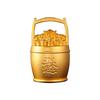 Cubo de lingotes de latón con decoración de oro, pequeño cubo chino, cuenco del tesoro, decoración de la sala de estar del hogar, decoración de lingotes retro